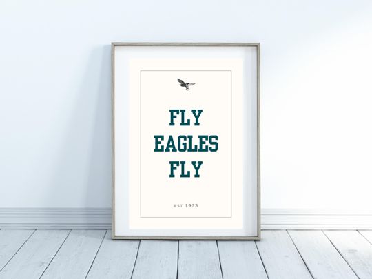 Discover Philadelphia Eagles Poster: Vintage Logo, Midnight Green