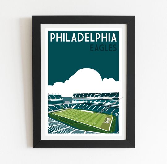 Discover Philadelphia Eagles Stadium - Retro art print poster