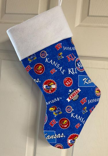 Discover Kansas Jayhawks Christmas Stocking