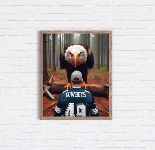 Discover Philadelphia Eagles 8x10 Art: Eagle vs. Cowboys Fan - Wall Decdor/Framing, No Frame