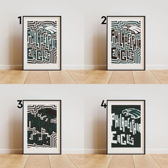 Discover Philadelphia Eagles Poster  Bold Abstract Football Wall Art (4 options)