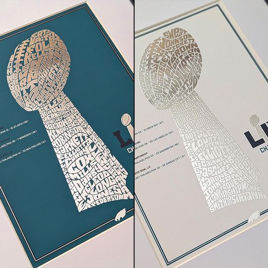 Discover Philadelphia Eagles Super Bowl LIX Silver Foil Poster | eagles poster, eagles art, philadelphia, jalen hurts