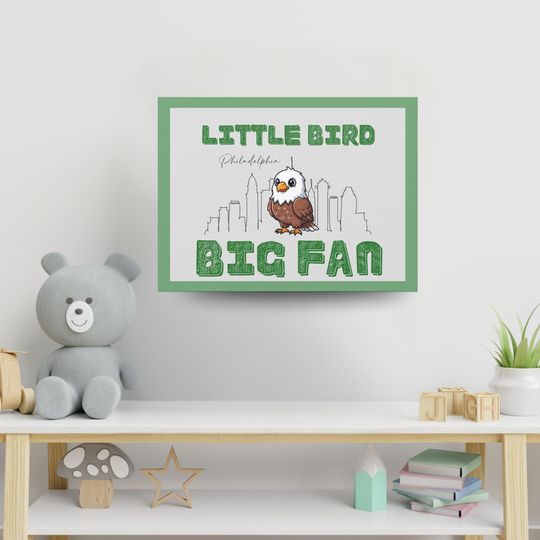 Discover Philadelphia Eagles Baby Nursery Wall Art  Little Eagle, Big Fan Print | Philly Skyline Decor | Eagles Gifts, Eagles Merch