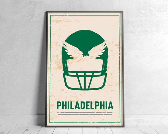 Discover Philadelphia Football Retro Poster  Wall Art