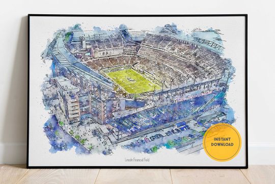 Philadelphia Eagles Football Poster, Lincoln Financial Field Stadium Print, Eagles Wall Decor, Printable Art, Graduation Gift