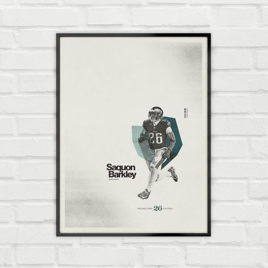 Discover Saquon Barkley Poster  Philadelphia Eagles Minimalist football Football Wall Art    or Matte Paper Print