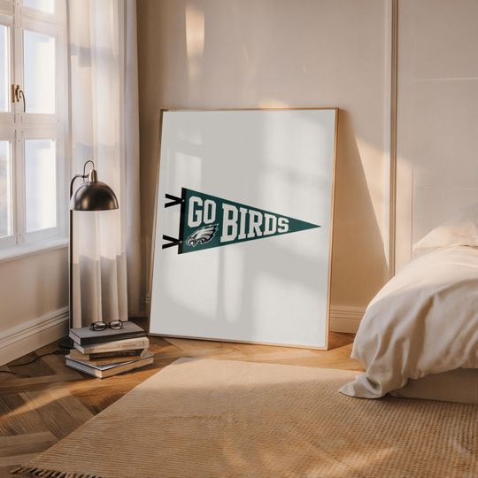 Discover Vintage Philadelphia Eagles Pennant Print: Go Birds Retro Football Wall Art