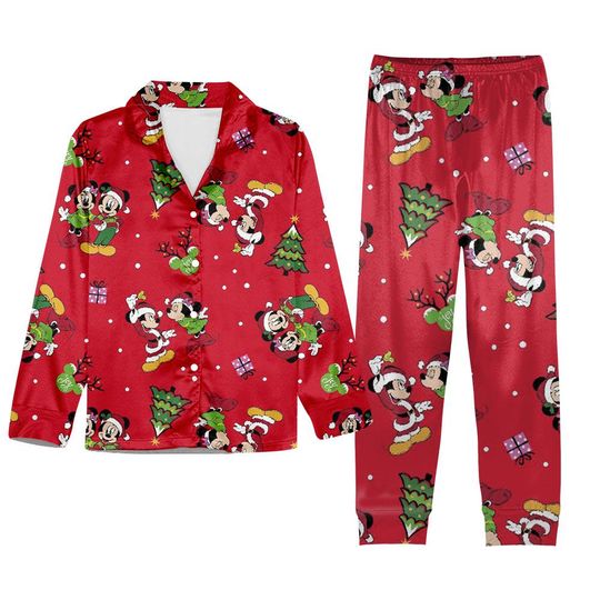 Discover Mickey Family Matching Christmas Pajama Set  Red Holiday Outfit