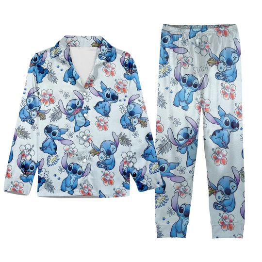 Discover Stitch Family Matching Holiday Sleepwear - Cozy Cartoon Sleepwear