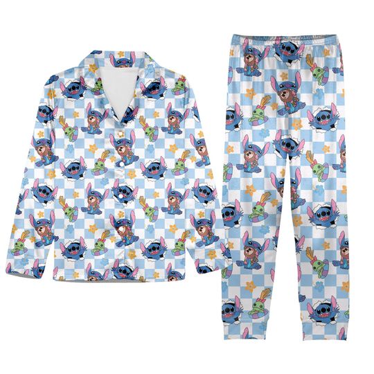 Discover Stitch Family Matching Holiday Sleepwear - Cozy Cartoon Sleepwear