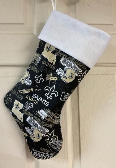 New Orleans Saints boat Christmas Stocking