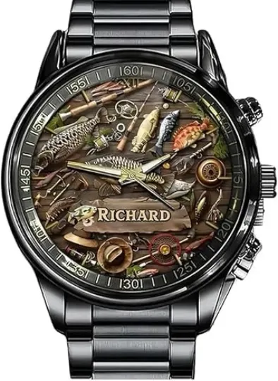 Discover Personalized Fishing watch, customiezed name, fishing watches for dad, gift for