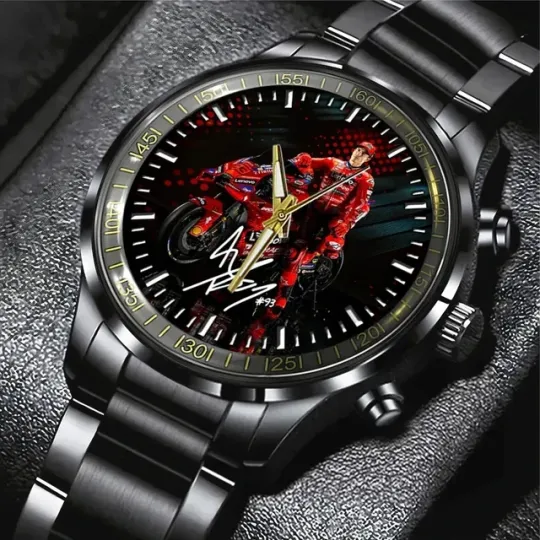 Discover Racing Inspired Black Stainless Steel Watch – Unisex Sporty Timepiece
