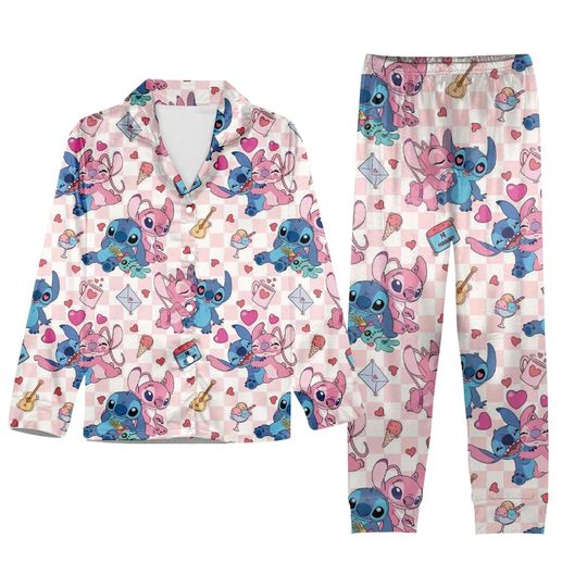 Discover Stitch and Angel Family Matching Holiday Pajama Set for Adults and Kids