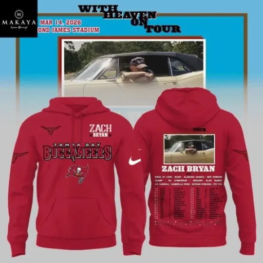 Discover Tampa Bay Football Zach Bryan With Heaven On Tour 2026 3D Hoodie