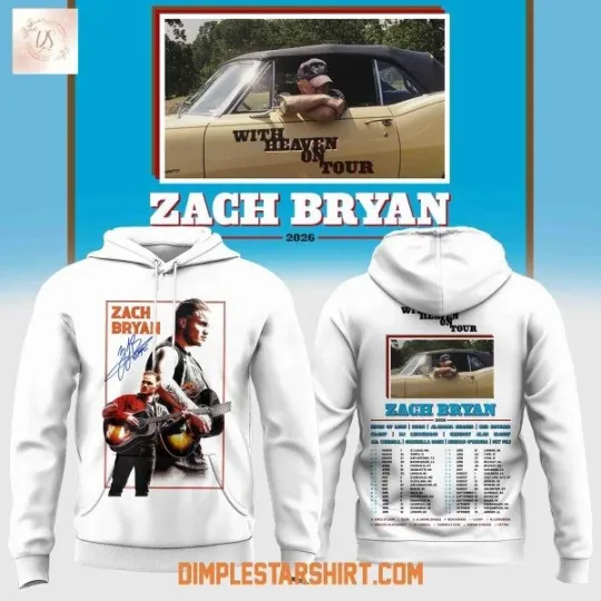 Discover Zach Bryan With Heaven On Tour 2026 3D Hoodie