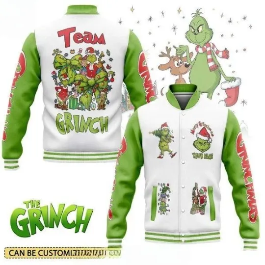 The funny character Team Happy Holiday Christmas Baseball Jacket