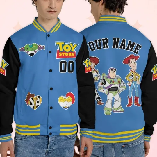 Personalized Woody Buzz Lightyear Jessie Toy Story Characters Baseball Jacket