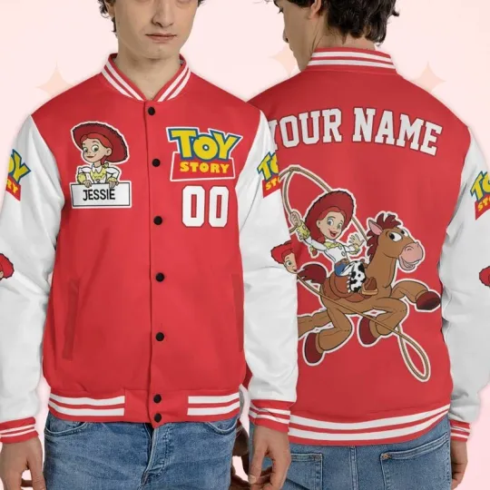 Personalized Jessie Riding Bullseye Toy Story Fan Gift Christmas Baseball Jacket