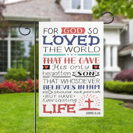 Discover Christian Bible Verse Garden Flag, Scripture Garden Flag, Jesus American Garden Flag, Religious Flag, Faith-Inspired Outdoor Home Decor