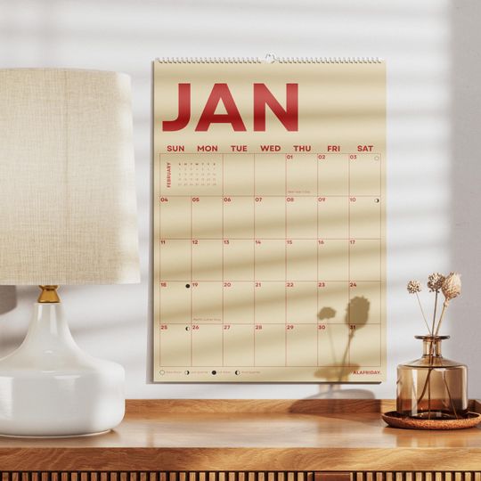 Discover 2026 Wall Calendar: Colorful Monthly Planner, Recycled Paper, Monday/Sunday Start