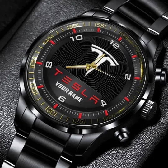 Discover Tesla Stainless Steel Watch-personalize name