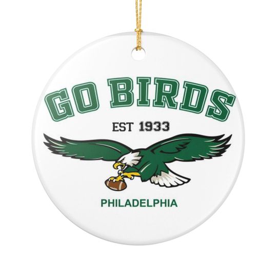 Discover Go Birds Eagle Philadelphia Ceramic Christmas Tree Ornament | Sports Team Holiday Decoration Gameday Vintage