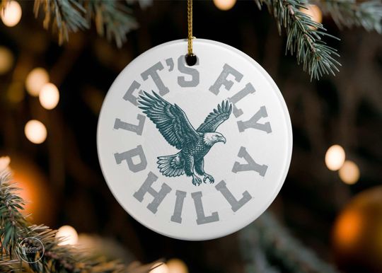 Philadelphia Football Fan Christmas Ceramic Ornament, Philly Gift