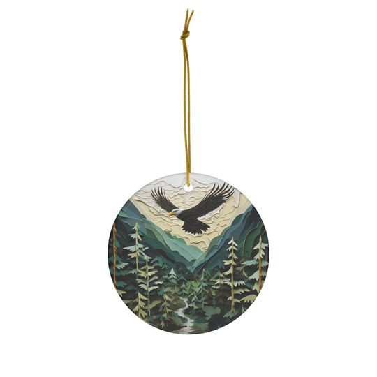Discover Valley Eagle Ceramic Ornament