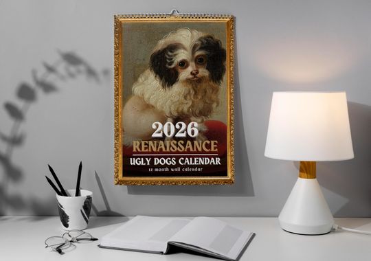 Discover 2026 Wall Calendar: Funny Renaissance Dogs