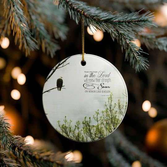 Discover Kim Bade Original Photography - On Eagles Wings/Isaiah 40:31 -  Ceramic Ornament