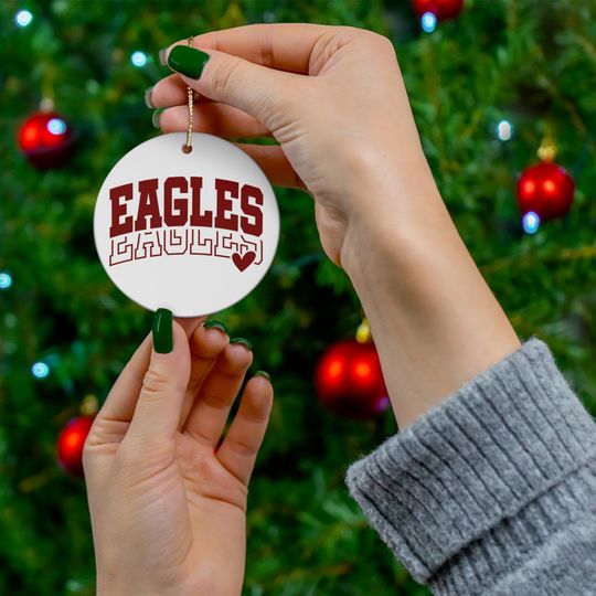 Discover Eagles College Holiday Ornament Gift  Ceramic Christmas Ornaments  Birthday Gifts College Mascot Boston