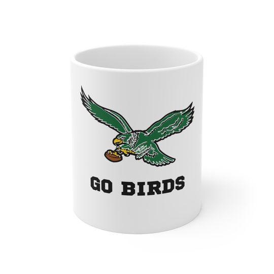 Discover Retro Eagles Go Birds Mug - Philadelphia Sports Team Coffee Cup, Vintage Bird Lover Gift, 11oz Tea Mug, Fly Eagles Fly Kitchen Decor, Eagles