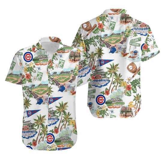 Chicago Cuubs Wrigley Field Tropical Vibes Summer Aloha Unisex Hawaiian Shirt