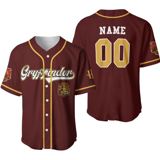 Yale Personalized Gryffindor House Harry Potter Baseball Jersey