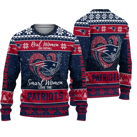New England Patriots Real Women Love Football Ugly Christmas Sweater
