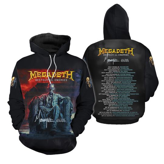 Tour 2025 Megadeth Band 3D Hoodie