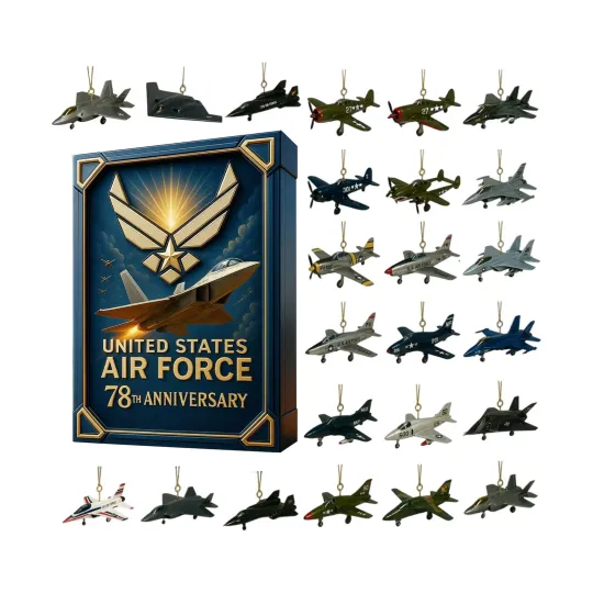 Discover Christmas Aircraft Countdown Calendar 2D Acrylic Ornaments Decor 24 Days