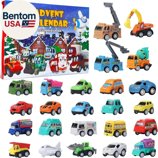 Discover Christmas Advent Calendar 2025 with 24 Different Vehicles, Car Advent Calendar f