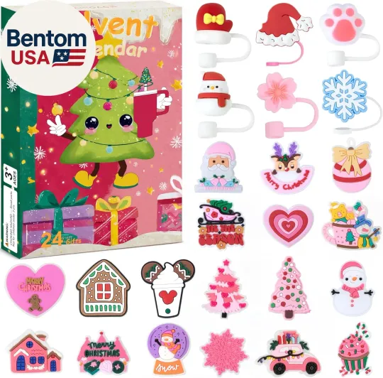 Discover 2025 Advent Calendar of Straw Cover, 10Mm Stanley Straw Toppers for 30 Oz 40 Oz