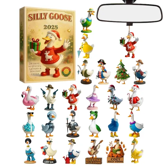 Discover 2025 Christmas Silly Goose Advent Countdown Calendar 2D Acrylic Tree Ornament