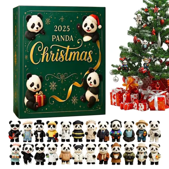 Discover 2025 Panda Christmas Advent Countdown Calendar 24 Day 2D Acrylic Tree Ornament