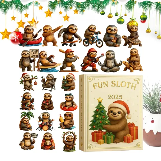 Discover 2025 Christmas Fun Sloth 24 Days Countdown Advent Calendar 2D Acrylic Ornament