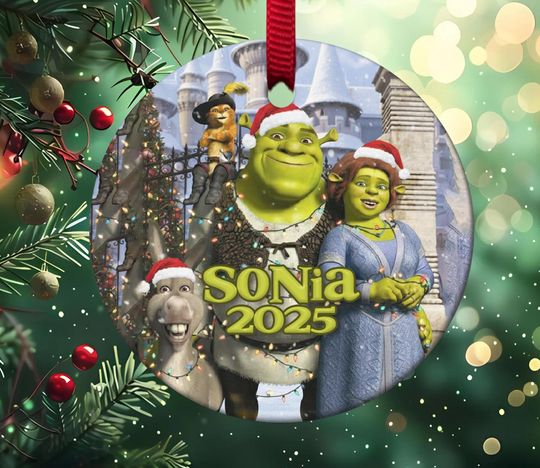 Discover Custom Name Shrek Christmas Ornament, Shrek Movie Ceramic Acrylic Ornament, Christmas Tree Ornament, Disney Shrek Xmas 2025 Gift AXIV21