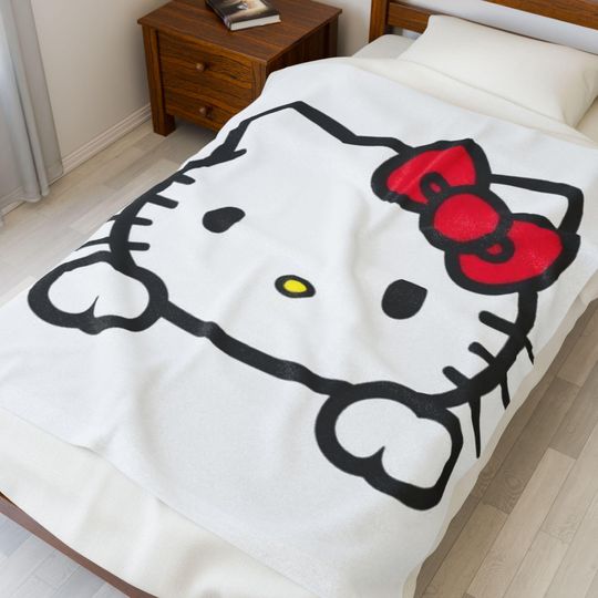 Discover Hello Kitty Velveteen Plush Blanket - Cozy Throw for Kids