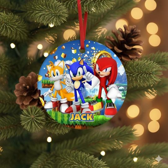 Discover Personalized Sonic Ceramic Ornament/Sonic Hedgehog Character Ceramic Ornament/Customized Sonic Ornament/Sonic Christmas Ornament OLIN450