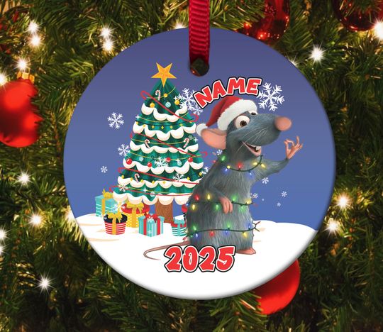 Discover Personalized Ratatouille Mouse Chef Christmas Ornament/Ratatouille Christmas Ornament/Disney Ratatouille Ornament/Christmas Keepsake OHY319