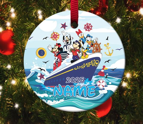 Discover Disney Cruise Christmas Ornament/Mickey and Friends Cruise Ornament/Disney Fantasy Ornament 2025/Christmas Ceramic Ornament OHY322