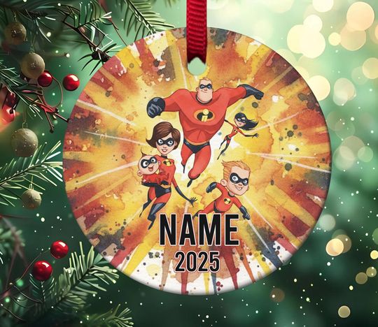Discover Personalized Incredible Ornament, Incredible Christmas Ornaments, Disney Incredible,   Christmas Ornament, Family 2025 Ornament UN4I08