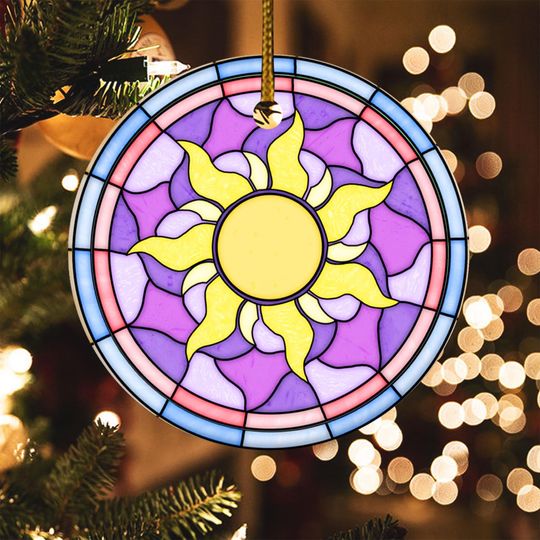 Discover Personalized Sun Rapunzel Ornament, Princess Christmas Ornament, Disney 2025 Christmas Ornament, First Christmas Ceramic Ornament SKZ540